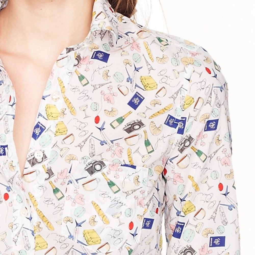 J. Crew French print popover